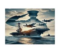 Puzzle Mini 1000 Pièces Porte-Avions Avion pour Adultes | 70x50cm Carton, Décor de bureau, Structure durable, Cadeau anniversaire, Détente esprit