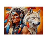 Puzzle Mini 1000 Pièces Portrait Loup pour Adultes | 70x50cm Papier, Décor Maison, Surface Lisse, Cadeau Réunion, Entraînement Cerveau