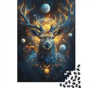 Puzzle Mini 1000 Pièces pour Adultes Cerf Planète Feu Cadeau d'anniversaire