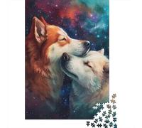 Puzzle Mini 1000 Pièces pour Adultes Loup Espace Idée Cadeau