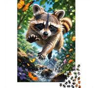 Puzzle Mini 1000 Pièces Raton Laveur pour Adultes | 52x38cm Carton Décor de Chambre Coupe Précise Cadeau Anniversaire Détente Esprit