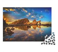 Puzzle Mini 1000 Pièces Rocher Coucher de Soleil pour Adultes | 52x38cm Carton, Décor de Chambre, Coupe Précise, Cadeau Anniversaire, Détente