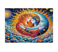 Puzzle Mini 1000 Pièces Soleil Lune pour Adultes | 38x26cm Papier, Décor de la Maison, Coupe Précise, Cadeau Anniversaire, Détente