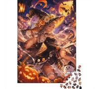 Puzzle Mini 1000 Pièces Sorcière Halloween pour Adultes | 52x38cm Papier, Décoration de chambre, Coupe précise, Cadeau de rassemblement, Détente mentale