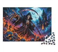 Puzzle Mini 1000 Pièces Squelette Gothique pour Adultes | 52x38cm Carton, Décor Maison, Coupe Précise, Cadeau Réunion, Détente Esprit