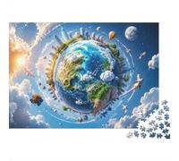 Puzzle Mini 1000 Pièces Terre Ciel pour Adultes | 52x38cm Carton, Décor de Bureau, Structure Durable, Cadeau Anniversaire, Détente Esprit