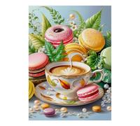 Puzzle Mini 1000 Pièces Thé Macaron pour Adultes