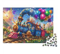 Puzzle Mini 1000 Pièces Train Ballons pour Adultes | 52x38cm Papier, Décoration de chambre, Coupe précise, Cadeau de rassemblement, Détente mentale
