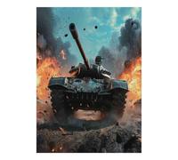 Puzzle Mini 1000 Pièces Véhicule Militaire pour Adultes | 38x26cm Carton, Décor Bureau, Structure Durable, Cadeau Réunion, Relaxation Esprit