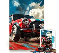 Puzzle Mini Cooper Racing Rouge pour Adultes, 1000 pièces, Jeu Intelligent et Amusant, Motif Assembler, Cadeau précieux (38x26cm)
