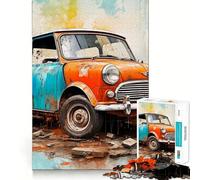 Puzzle Mini Cooper rétro pour Adolescents, 1000 pièces, Jeu de réflexion Relaxant, découpe soignée, Cadeau Exquis (50x75cm)