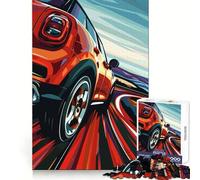 Puzzle Mini Cooper Rouge Grande Vitesse pour Adultes, 1000 pièces, pour stimuler la mémoire et s'amuser Ensemble, Image Assembler, œuvre d'art Collectionner (50x75cm)