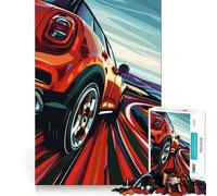Puzzle Mini Cooper Rouge Grande Vitesse pour Adultes, 1000 pièces, pour stimuler la mémoire et s'amuser Ensemble, Image Assembler, œuvre d'art Collectionner (50x75cm)