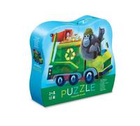 Crocodile Creek - Mini puzzle Go le Gorille, 12 pièces, 2+ ans, illustrations jungle, boîte robuste