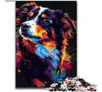 Puzzle Miniature 1000 pièces représentant Un Berger américain en Carton,Un Casse-tête Stimulant pour Les Adolescents,idéal pour la Famille,décoration d'intérieur à Faire soi-même,1000 pièces(26x38cm)