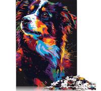 Puzzle Miniature Berger américain 1000 pièces Puzzle en Bois pour Adultes et Enfants à partir de 12 Ans Activité familiale Taille 75x50cm