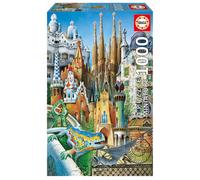 Puzzle Miniature Educa 1000 pièces Collage Gaudi 11874, 30 x 46 cm