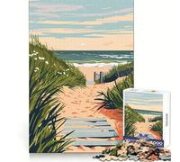 Puzzle Minimaliste de 1000 pièces pour Adultes, thème Plage, pour stimuler l'esprit et Offrir Une expérience relaxante Idée Cadeau Chic pour Noël (50x75cm)