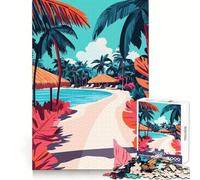 Puzzle Minimaliste de 1000 pièces sur Le thème des plages Tropicales des Maldives idéal pour Les Adolescents Ce Puzzle stimule la mémoire favorise la détente et Offre Un Cadeau Unique aux Bords Nets