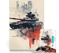 Puzzle Minimaliste de Char d'assaut pour Adolescents, 1000 pièces, Jouet cognitif, Passe-Temps Silencieux, Finition Premium, Cadeau de Noël 50x75cm