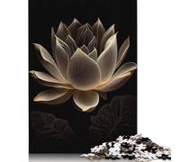 Puzzle Minimaliste Fleur de Lotus Zen pour Adultes, Jouet de détente, Puzzles pour Femmes, pour Enfants de 12 Ans et Plus, 1000 pièces (75 x 50 cm)