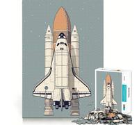 Puzzle Minimaliste fusée Spatiale 1000 pièces pour Adolescents, Jeu de réflexion, Design Confortable et Relaxant, Cadeau attentionné 38x52cm
