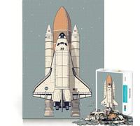Puzzle Minimaliste fusée Spatiale 1000 pièces pour Adolescents, Jeu d'exercice Mental, Design Amusant et Relaxant, Cadeau Parfait 38x26cm