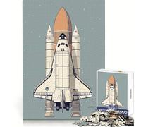 Puzzle Minimaliste fusée Spatiale pour Adultes 1000 pièces, Jeu de logique Pure, Anti-Stress, découpe Nette, Cadeau de Noël 50x75cm