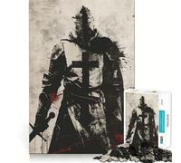 Puzzle Minimaliste Le Chevalier 1000 pièces pour Adultes, Jeu de logique Puissant, Anti-anxiété, Bords Transparents, pour Les fêtes 50x75cm