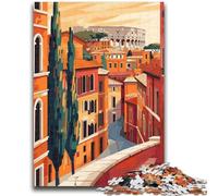 Puzzle Minimaliste Rome Italie 1000 pièces pour Adolescents, Jeu éducatif et Stimulant, idéal comme Cadeau pour Toute la Famille (50x75cm)