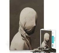 Puzzle Minimaliste Solitude voilée pour Adolescents,1000 pièces,Stimulant l'esprit,pièces Robustes et aux découpes nettes,activité de Groupe réconfortante (38x52cm)