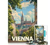 Puzzle Minimaliste Vienne pour Adolescents,1000 pièces,Jeu Stimulant l'esprit,Assemblage sécurisé et Solide,activité de Partage en Famille (38x52cm)