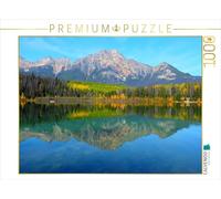 Puzzle · Miroir des Montagnes - Pyramid Lake dans Le Parc National de | Jasper · La majestueuse montagne se reflète dans les eaux… · 1000 pièces · Format assemblé 64 × 48 cm · CALVENDO Puzzle