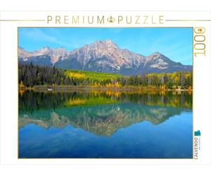 Puzzle · Miroir des Montagnes - Pyramid Lake dans Le Parc National de | Jasper · La majestueuse montagne se reflète dans les eaux… · 1000 pièces · Format assemblé 64 × 48 cm · CALVENDO Puzzle
