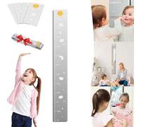 Puzzle Mirror Growth Chart, Growth Chart Mirror for Wall, Height Measurement for Kids, Height Ruler with Stickers, Acrylic Shatterproof Removable Measure Wall Ruler (Acrylic-A)