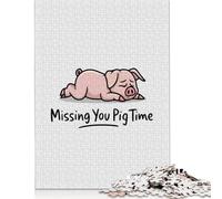 Puzzle Missing You Pig Time 1000 pièces en Bois pour Adultes (18+) - Jeux éducatifs - 1000 pièces (75 x 50 cm)