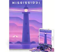 Puzzle Mississippi 1000 pièces pour Adolescents,Casse-tête Stimulant,Moment de détente Confortable,Cadeau créatif à Cadenas Solide (50x75cm)