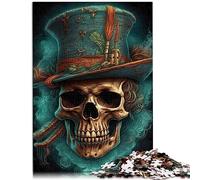 Puzzle Mister Crâne Chapeau 1000 Pièces pour Adultes - Puzzle en Bois pour Enfants de Plus de 12 Ans - Jouet Éducatif - 50x75cm