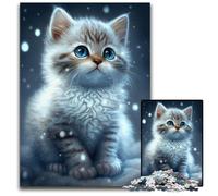 Puzzle MKitten in The Snow 1000 pièces, Puzzle Impossible pour Adultes, idéal pour Les Adolescents et Les collectionneurs, Cadeau de Voyage, activité familiale 26x38cm