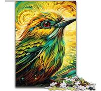 Puzzle Moineau Vert 1000 Pièces Puzzle en Bois pour Adultes Jeu Familial Interactif Décoration Maison DIY Défi Cérébral Cadeau 50x75cm