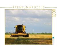 Puzzle · Moissonneuse-batteuse dans Un Champ de chaume | Une moissonneuse-batteuse dans le champ de chaume, une fois le… · 1000 pièces · Format assemblé 64 × 48 cm · CALVENDO Puzzle
