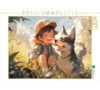 Puzzle · Mon ami Animal | Dessin cool dans le style de l'anime · 1000 pièces · Format assemblé 64 × 48 cm · CALVENDO Puzzle
