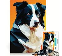 Puzzle Mon Chien Border Collie pour Adultes 1000 Pièces Jeu de Concentration et de Détente Bordure Fine Choix du Père Noël (38x52cm)