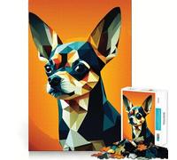 Puzzle Mon Chien Chihuahua pour Adolescents 1000 Pièces Renforce la Mémoire Soulagement du Stress Bords Lisse Surprise de Noël (38x26cm)
