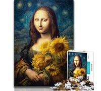 Puzzle Mona Lisa Tournesol 1000 pièces pour Adultes et Adolescents, Jouets addictifs pour la décoration de la Maison, défi d'intelligence cérébrale, 38x26cm
