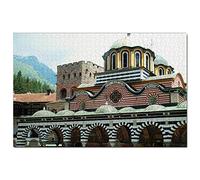 Puzzle Monastère de Rila Bulgarie 100 pièces Jeu d'art Souvenir de Voyage 45,5 x 35,5 cm