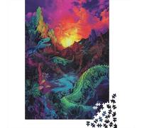 Puzzle Monde Fantastique des Dinosaures, Stimulant et Stimulant, en Carton 100% recyclé, pour Adultes et Enfants, Cadeaux de Noël, 1 000 pièces (75 x 50 cm)