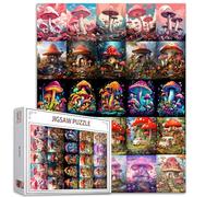 Puzzle monde magique de 1000 pièces pour adultes, champignons géants, urban living, style moderne, art, 50 x 70 cm, activité familiale, jeu, DIY, décoration murale