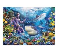 Puzzle monde sous-marin - les requins et le roi de la mer - 500 pieces ocean - collection ravensburger mer et fond marin - corails G