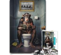 Puzzle Monkey on The Toilet pour Adultes, 1000 PCS